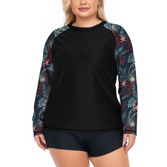 Inno Womens Plus Size Rash Guard Swim Shirt Short Sleeves UPF 50+ Swimwear SZ 0X - Picture 1 of 1